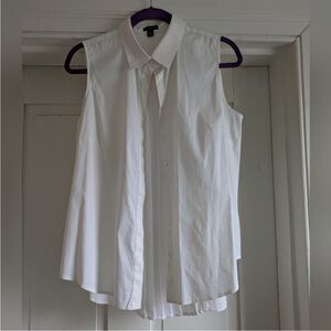 White Sleeveless Button-Up Blouse